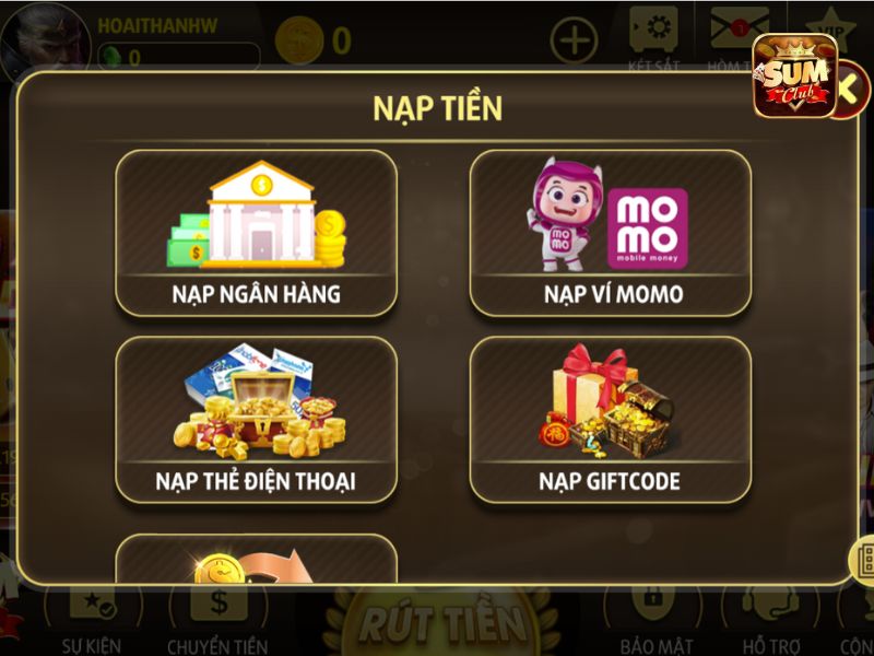 Cách nạp tiền tại Sumclub